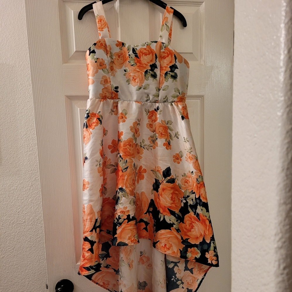 Girls hi low floral dress